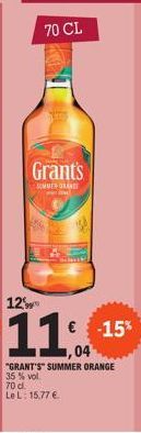 Grant's  SOMMER GRAN  "GRANT'S" SUMMER ORANGE 35% vol. 70 d. Le L: 15,77 € 