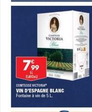 79⁹9  Call  COMTESSE VICTORIA VIN D'ESPAGNE BLANC Fontaine à vin de 5 L.  COME  VICTORIA  103 