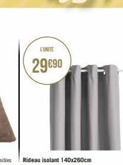 L'UNITE  29€90  Rideau isolant 140x260cm 