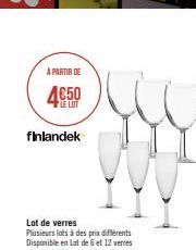 À PARTIR DE  LE LOT  finlandek  Lot de verres Plusieurs lots à des prix différents Disponible en Lot de 6 et 12 verres 