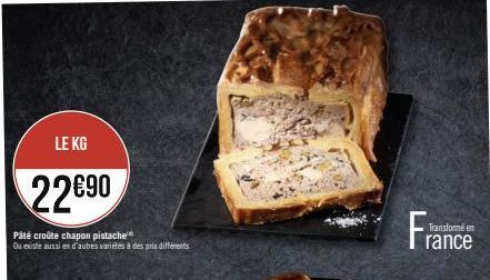 LE KG  22690  Pâté croûte chapon pistache Ou existe aussi en d'autres variétés à des prix différents  France  Transformé en 