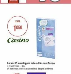 le lot  1€50  casino  lot de 50 enveloppes auto adhésives casino 110x220 mm 80 g  de nombreux produits disponibles à des prix différents  casino  hevalapecs 