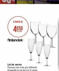 À PARTIR DE  LE LOT  finlandek  Lot de verres Plusieurs lots à des prix différents Disponible en Lot de 6 et 12 verres 