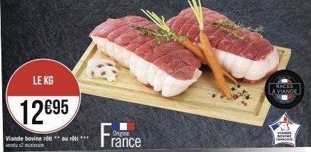 Origine  rance  RACES  A VIANDE  VIANDE BOVINE  FRANCA 