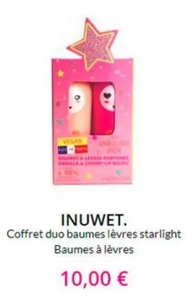 vegan  will.c  inuwet.  coffret duo baumes lèvres starlight  baumes à lèvres  10,00 € 