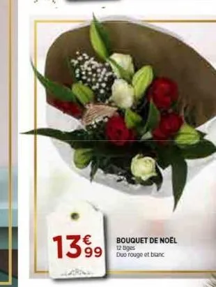 20  €  1399  bouquet de noel  12 tiges duo rouge et blanc 
