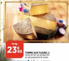 lo kg  2395  95 TON TOMME AUX FLEURS (0) 28,8% de MG sur produit fini Au lait pasteurisé de vache 