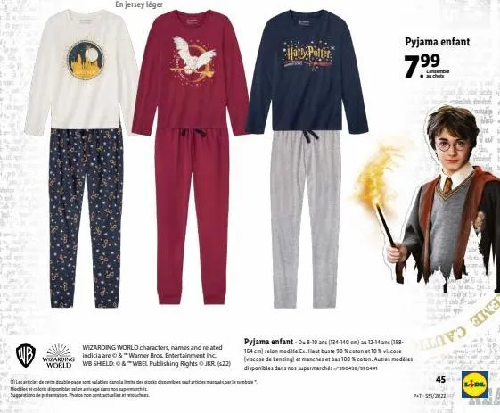 wizarding world  en jersey léger  wizarding world characters, names and related indicia are © & ™ warner bros. entertainment inc. wb shield: & *wbel publishing rights © jkr. (22)  les articles de cett