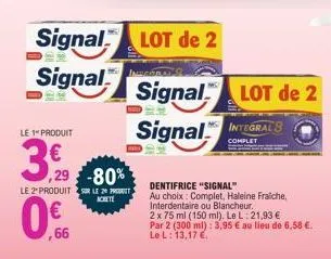 dentifrice signal