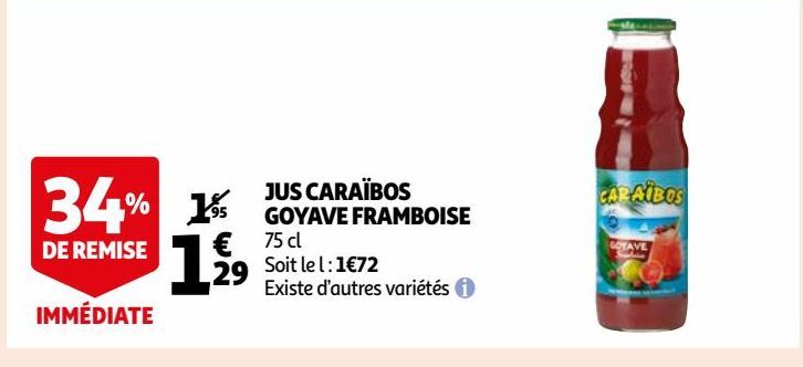 JUS CARAÏBOS GOYAVE FRAMBOISE