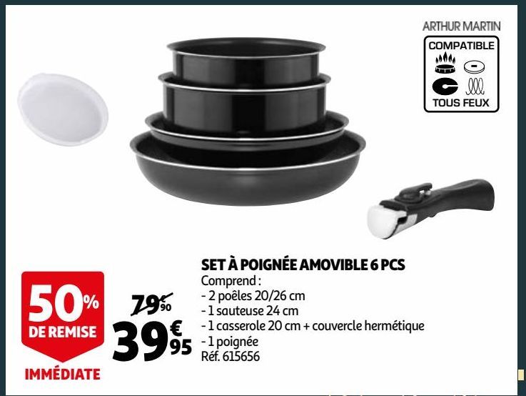 SET À POIGNÉE AMOVIBLE 6 PCS