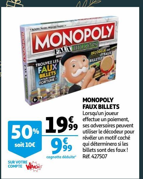  MONOPOLY FAUX BILLETS