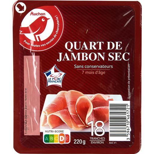 QUART DE JAMBON SEC AUCHAN