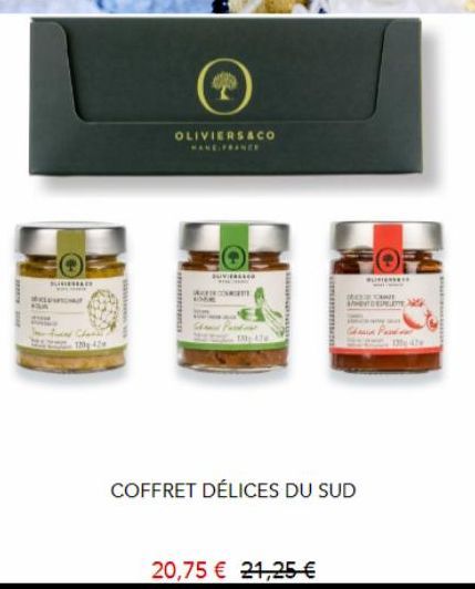 FOR  BURSACE  P  CANA  T  OLIVIERSACO  SUVIFAALCO  180 47  COFFRET DÉLICES DU SUD  20,75 € 21,25 €  LIENS  CAME  DELETE S  