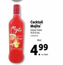 Saver  Fraips  Cocktail Mojito  Saveur fraise 14,9 % Vol. 56074-42  70 cl  4.99 
