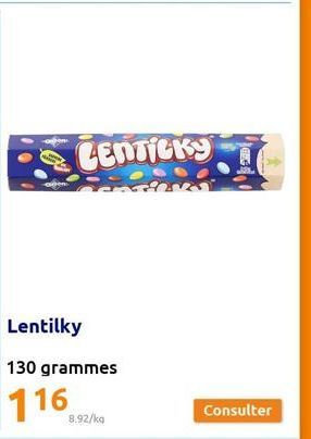 Lentilky  130 grammes  116  CENTICKY  8.92/kg  Consulter 