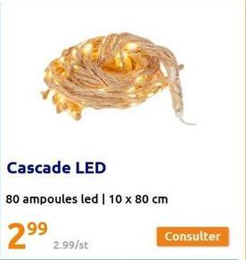 Cascade LED  80 ampoules led | 10 x 80 cm  2.99/st  Consulter 