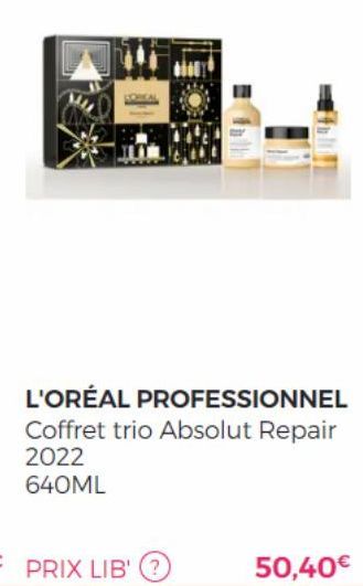 L'ORÉAL PROFESSIONNEL Coffret trio Absolut Repair 2022 640ML 