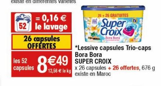 lessive en capsules Super Croix