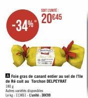 SOIT L'UNITÉ:  20€45 -34%- 180 g  Autres variétés disponibles Lekg: 113661-L'unité:30€99  DERMA  