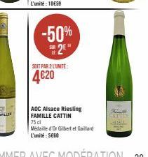 -50%  2⁰¹  SOIT PAR 2 L'UNITÉ:  4€20  Re  CATTIN  ALACE 