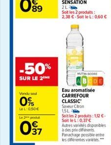 eau aromatisée Carrefour