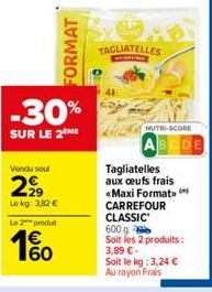 tagliatelles Carrefour