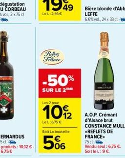 Roffers France  -50%  SUR LE 2 ME  Les 2 pour  10/2  LeL:6,75 €  Soit La bouteille  06  KILL YOU 