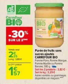 purée de fruits Carrefour