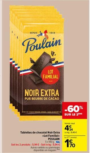 chocolat noir Poulain