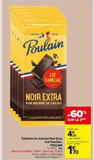 chocolat noir poulain