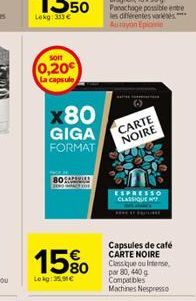 capsules de café Carte noire