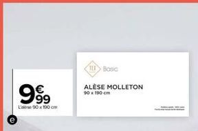 969  €  L'ales 90x190 cm  Basic  ALESE MOLLETON  90 x 190 cm 