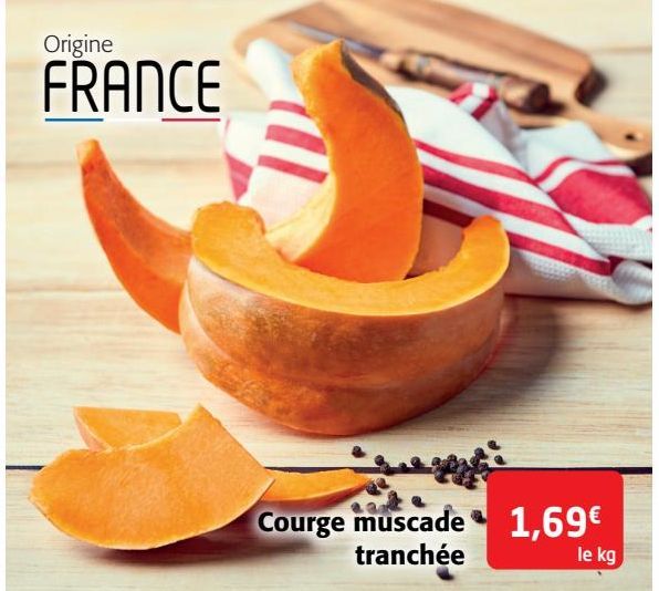 Courge muscade tranchée