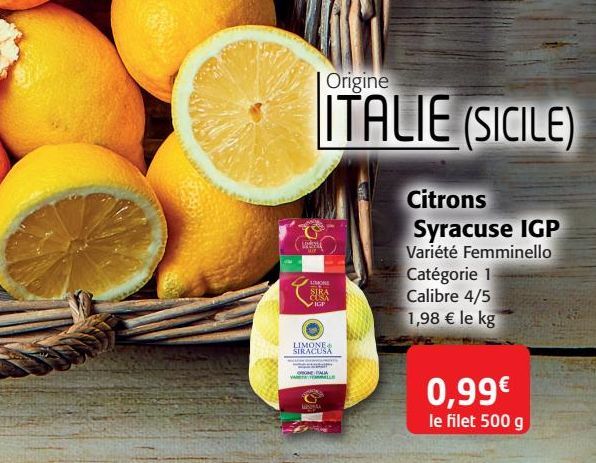 Citrons Syracuse IGP