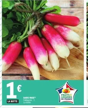 1€  la botte  radis rose categoria 1 la botte  fruits & legumes de france 