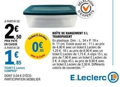 boîte de rangement e.leclerc