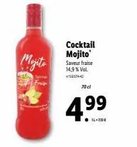 saver  fraips  cocktail mojito  saveur fraise 14,9 % vol. 56074-42  70 cl  4.99 