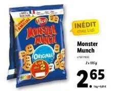 +6011-resta  vico  monsta monch  abre  original  lot  inédit  chez lidl  monster munch  5617830  2x 135 g  265 