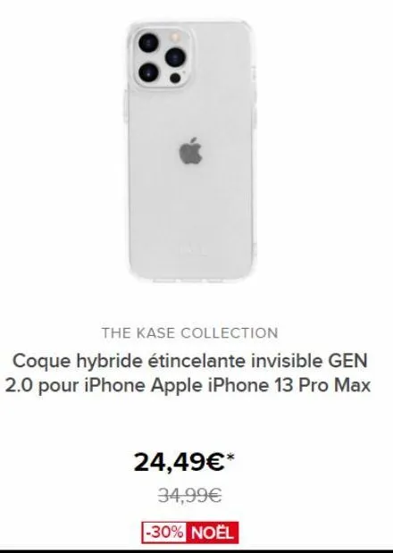 the kase collection  coque hybride étincelante invisible gen 2.0 pour iphone apple iphone 13 pro max  24,49€*  34,99€  -30% noël 