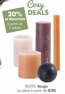 Cosy  20% DEALS  DE RÉDUCTION à partir de  3 pièces  RUSTIC Bougie La pièce à partir de 0.95 