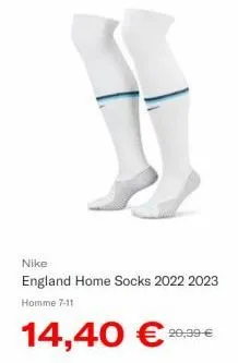 nike  england home socks 2022 2023 homme 7-11  14,40 €  20,99 € 