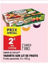 Hanter EA Tag  Panier  PRIX SPECIAL  2€  H 12.30  Nisher fruits  ÉLABORE EN FRANCE  PANIER DE YOPLAIT  YAOURTS SUR LIT DE FRUITS Fruits panachés. 6 x 140 g. 