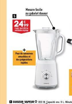 Mesure facile au gobelet doseur  5  2499  T-30 contribution recyclage  Pour de savoureux smoothies et des préparations  rapides 