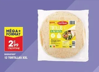 méga+ format  299  1,27,00€  mannapain  12 tortillas xxl  mega mas  tortillas  av bes  006-