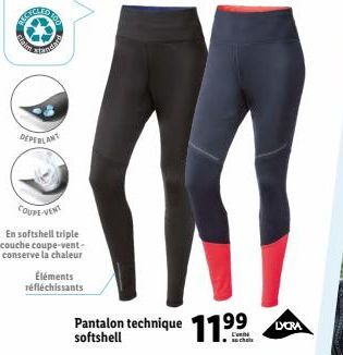 Claims  tandas  DEPERLANT  COUPE-VENT  En softshell triple couche coupe-vent-conserve la chaleur  Éléments réfléchissants  Pantalon technique 1199  softshell  DORA 