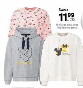 sweat  11.⁹⁹  auchola  molleton doux avec intérieur en gratté  le 