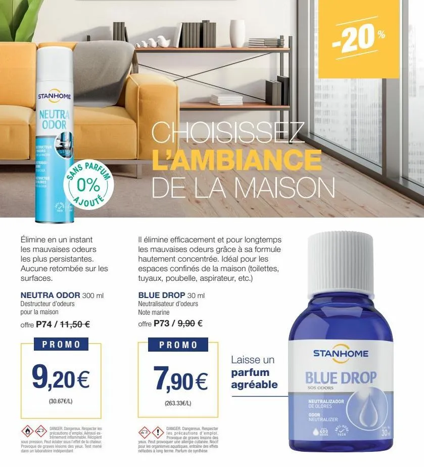 stanhome  neutra odor  stricteur eurs mason  otrjuge  ruction enores casa  sans  parfum  0% ajoute  élimine en un instant les mauvaises odeurs les plus persistantes. aucune retombée sur les surfaces. 