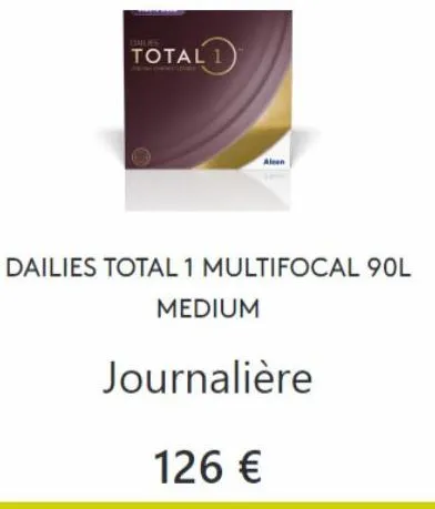 total 1  aleen  dailies total 1 multifocal 90l  medium  journalière  126 € 