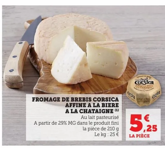 fromage de brebis corsica affine a la biere a la chataigne 